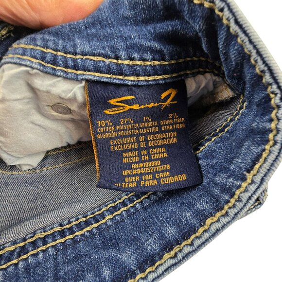 Seven7 Womens Shorts Denim Jeans Size 10 With Back Pocket Detail JH1789 - Picture 6 of 6